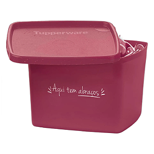 Tupperware Jeitoso 800 ML - Merlot "Aqui Tem Abraço"