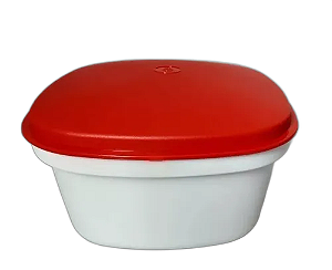 Tupperware Travessa Actualité Quadrada 2,5 Litros - Branco/Vermelho