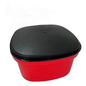 Tupperware Travessa Actualité Quadrada 2,5 Litros - Vermelha Tampa Preta