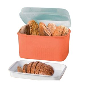 Tupperware Visualbox Com Bandeja 4,5 Litros - Laranja Tampa Transparente Bandeja Branca