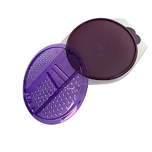 Tupperware Prática 2 Litros - Transparente Tampa Roxo