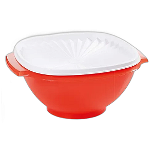 Tigela Sensação Tupperware 1,8 Litros - Laranja Tampa Branca