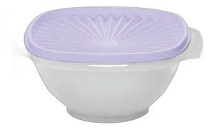 Tigela Sensação Tupperware 1,2 Litros - Translúcida Tampa Lilás