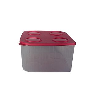 Tupperware Fresh Box Quadrada 5,2 Litros - Translúcida Tampa Flamingo