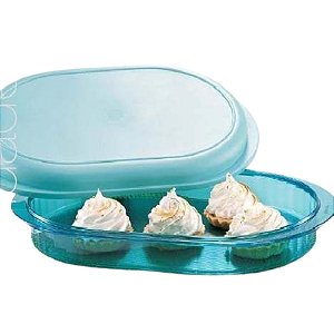 Tupperware Travessa Premier Policarbonato 2,4 Litros Oval Com Tampa - Turmalina