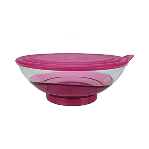 Tupperware Tigela Elegância Policarbonato 1,5 Litros - Transparente/Rabanete Rosa