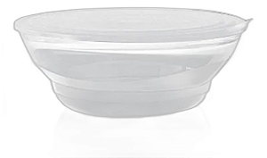 Tupperware Tigela Elegância Baixa Policarbonato 1,5 Litros - Transparente/Branco