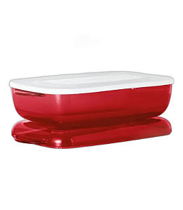Tupperware Microplus Retangular Policarbonato 1,7 Litros - Vermelho