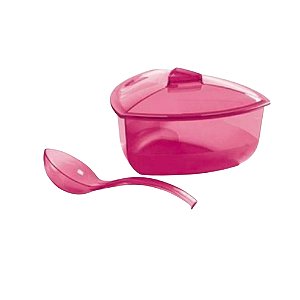 Tupperware Travessa Lótus Com Concha Policarbonato 2,2 Litros - Rosa