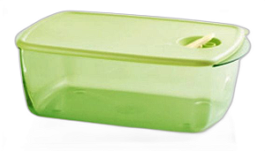 Tupperware Cristalware Retangular Policarbonato 3,5 Litros - Verde Limão