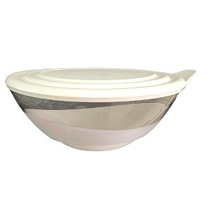 Tupperware Tigela Elegância Policarbonato 600ml - Transparente/Branco