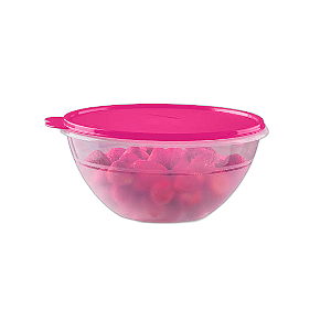 Tigela Maravilhosa 500ml - Transparente Tampa Rosa