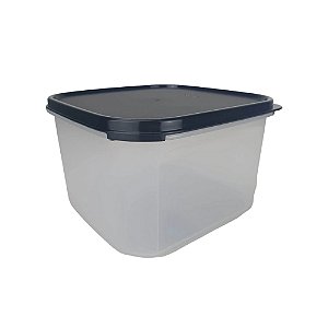 Pote Modular Quadrado 2,6 Litros - Transparente Tampa Preto Cosmo