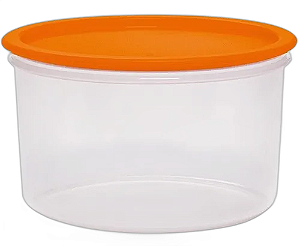 Tupperware Pote Master Mágico 1,5L - Transparente Tampa Laranja