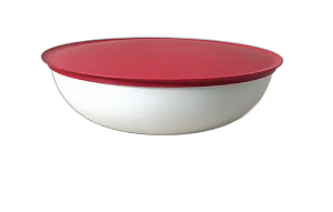Tupperware Tigela Allegra 3,5 Litros - Branca Tampa Vermelha