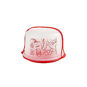 Tupperware Big Cake Redonda Receitas Base Vermelha