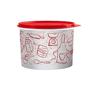 Tupperware Tupper Caixa Receitas 2,4 Litros - Translucido Decorado Tampa Vermelha