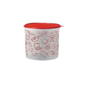 Tupperware Tupper Caixa Receitas 6,5 Litros - Transparente Decorado Tampa Vermelha