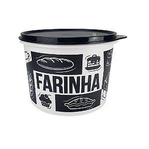 Tupperware Tupper Caixa 2,4 Litros Farinha - Pop Box Branco/Preto