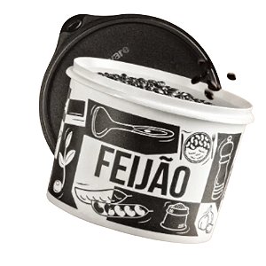 Tupperware Tupper Caixa 2,4 Litros Feijão - Pop Box Branco/Preto