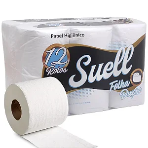 PAPEL HIGIÊNICO SUELL FOLHA DUPLA pacote com 12 ROLOS 30 MTS