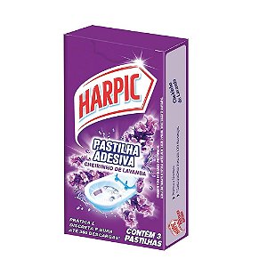 Pastilha adesiva harpic lavanda com 3 unidades