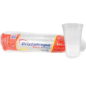COPO 440ML TRANSPARENTE COM 50 UNIDADES - CRISTALCOPO