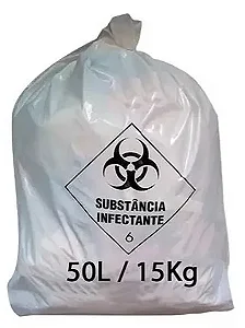 SACO PARA LIXO BRANCO HOSPITALAR  50L C/100
