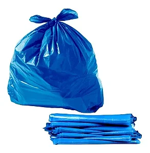 SACO PARA LIXO AZUL 100 litros com 100 unidades 75X90X0,008