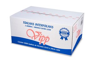 PAPEL TOALHA INTERFOLHADO VIPP 23X20 CAIXA COM 2500 FOLHAS 24GR