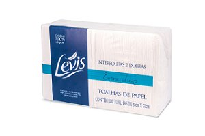 PAPEL TOALHA INTERFOLHADO LEVIS 20X20 COM 1000 FOLHAS 20GR