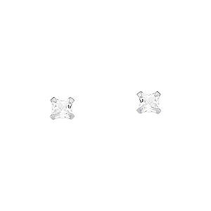 Brinco Zircônia Redondo 3mm Prata 925 Legítima