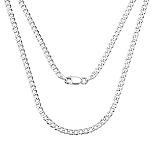 Corrente Masculina Grumet 3mm 60cm Prata 925 Legítima