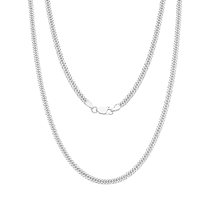 Corrente Masculina Grumet Dupla 3mm 60cm Prata 925 Legítima