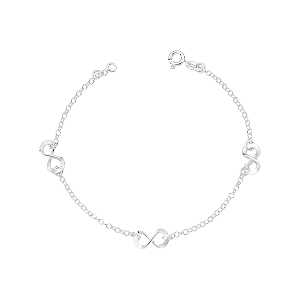 Pulseira Feminina Símbolo do Infinito Prata 925 Legítima