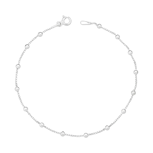 Pulseira Feminina Veneziana V15 Bolinha Prata 925 Legítima