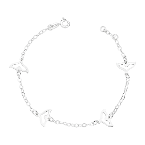 Pulseira Feminina Rabo de Sereia Prata 925 Legítima