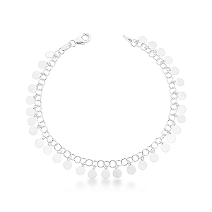 Pulseira Feminina Ciganinha Medalha Prata 925 Legítima