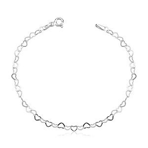 Pulseira Feminina Elo Coração Prata 925 Legítima