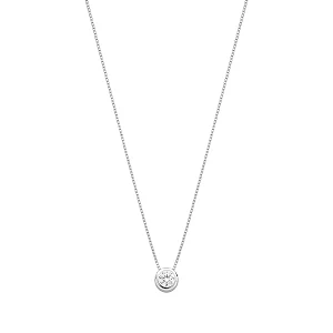 Colar Ponto de Luz Redondo Galeria Zircônia 6mm Prata 925 Legítima