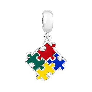 Berloque Pingente Símbolo Autismo Prata 925 Legítima
