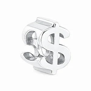 Berloque Separador $ Cifrão Dinheiro Prata 925 Legítima