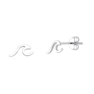 Brinco Onda Mar Lisa 5mm x 10mm Prata 925 Legítima