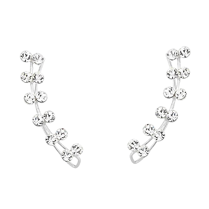 Brinco Ear Cuff Ponto de Luz Prata 925 Legítima