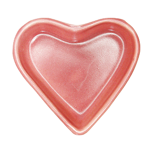 Mini Porta Joia Prato Coração Rosa Porcelana 9 x 8,5 x 2 cm