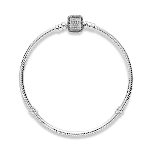 Pulseira Berloque Fio Semi Rígido Fecho Tambor Cravejado Prata 925 Legítima