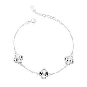 Pulseira Feminina 3 Trevos Prata 925 Legítima