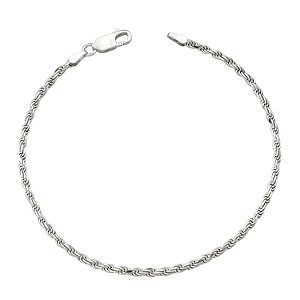 Pulseira Masculina Cordão Baiano F050 Prata 925 Legítima