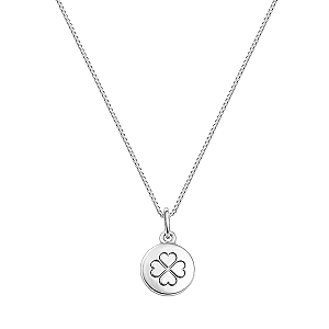 Colar Medalha Trevo da Sorte Prata 925 Legítima