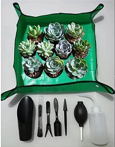 Kit Tapete de Plantio e Mini Conjunto de Ferramentas